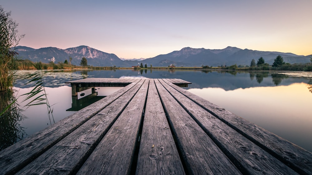 black wooden dock