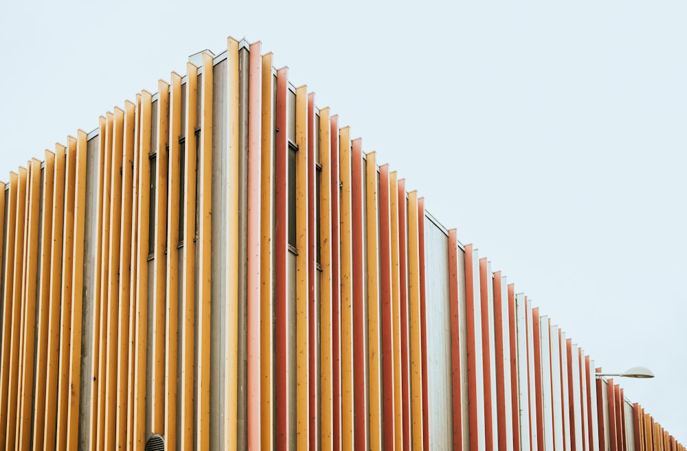 a building made out of wooden slats