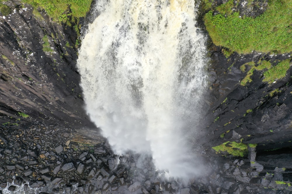 aerial view of waterfall