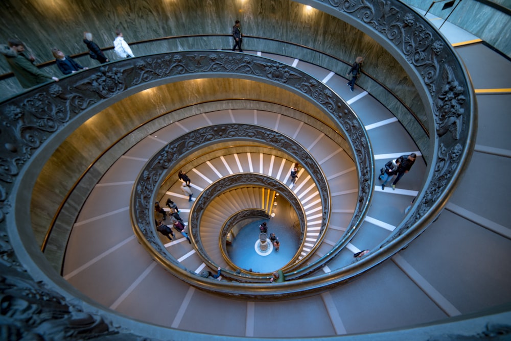 gray spiral stair