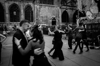 people dancing on street