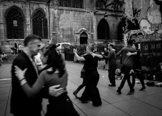 people dancing on street