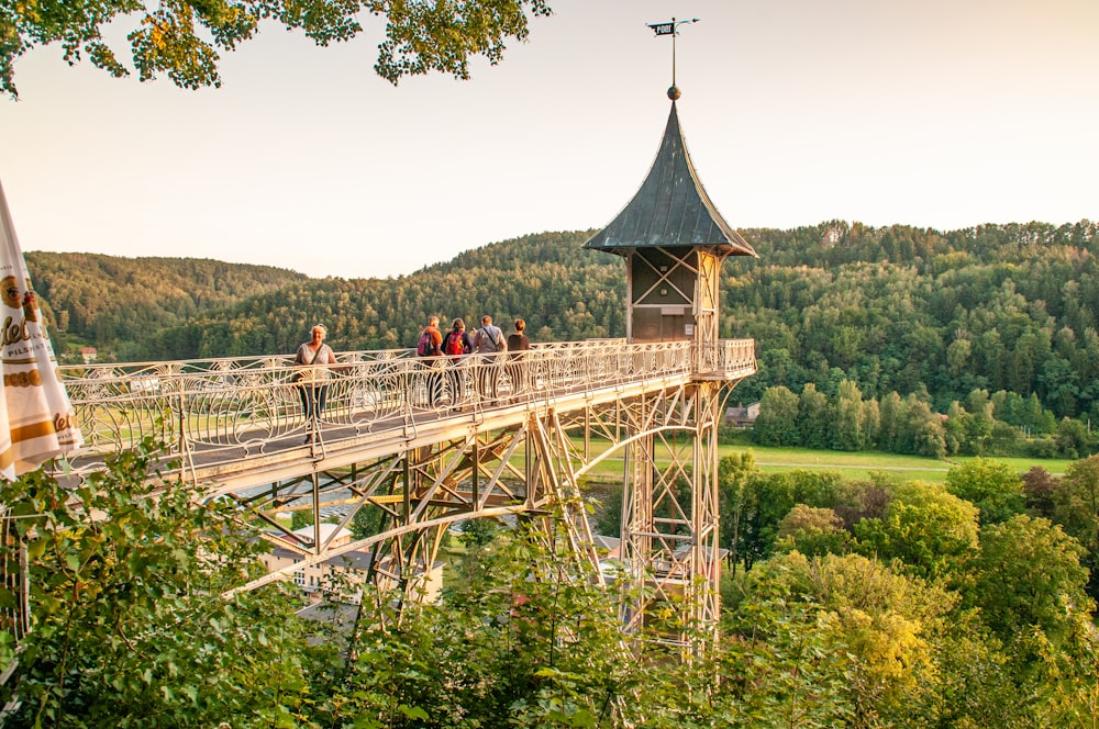 people on bridge