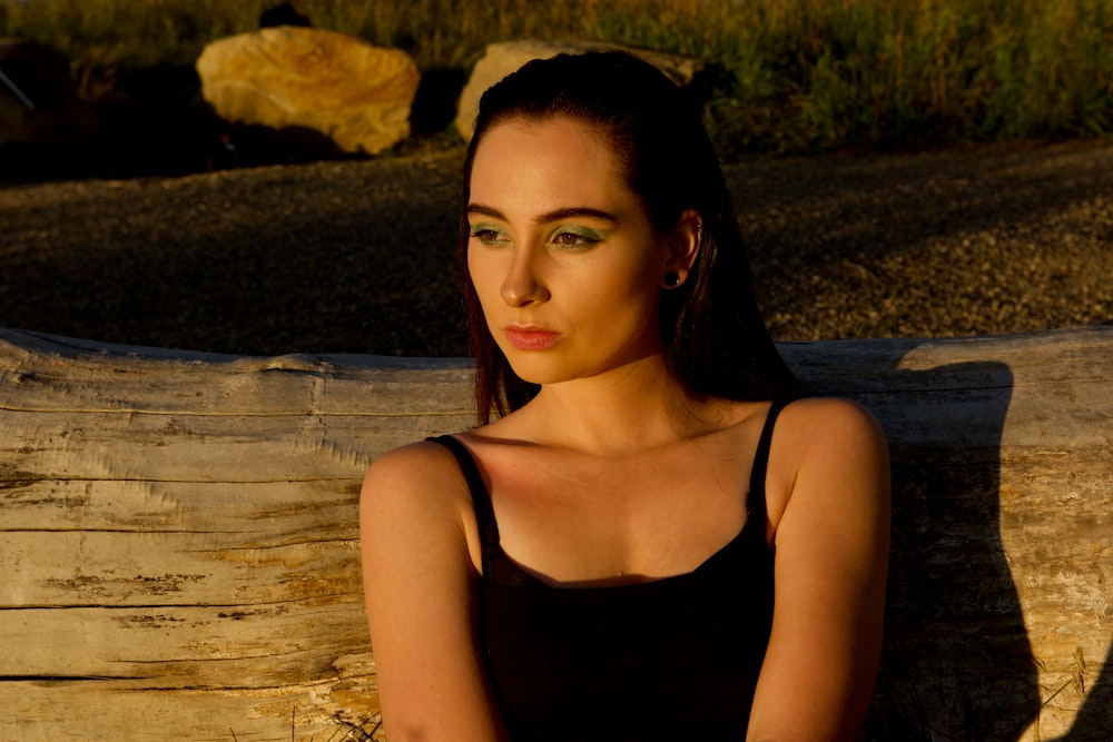 woman sitting and glaring