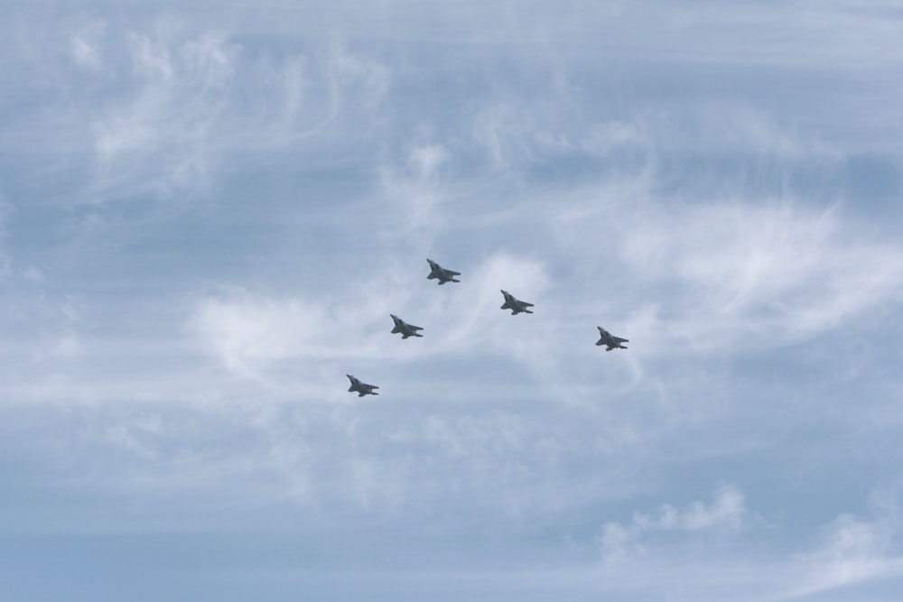 five planes in flight