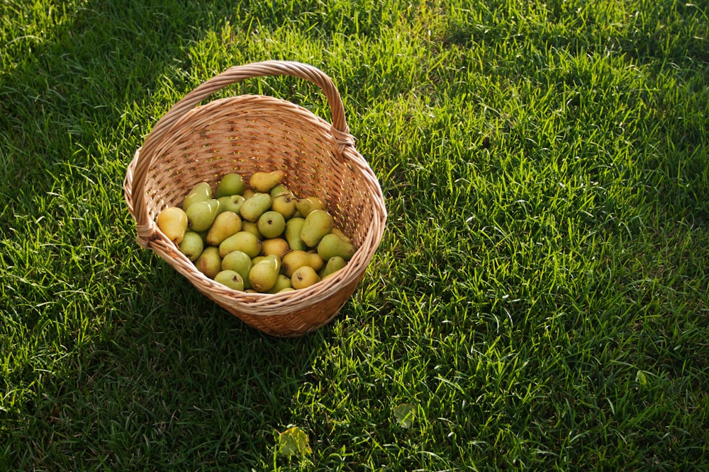 one basket of green fruits