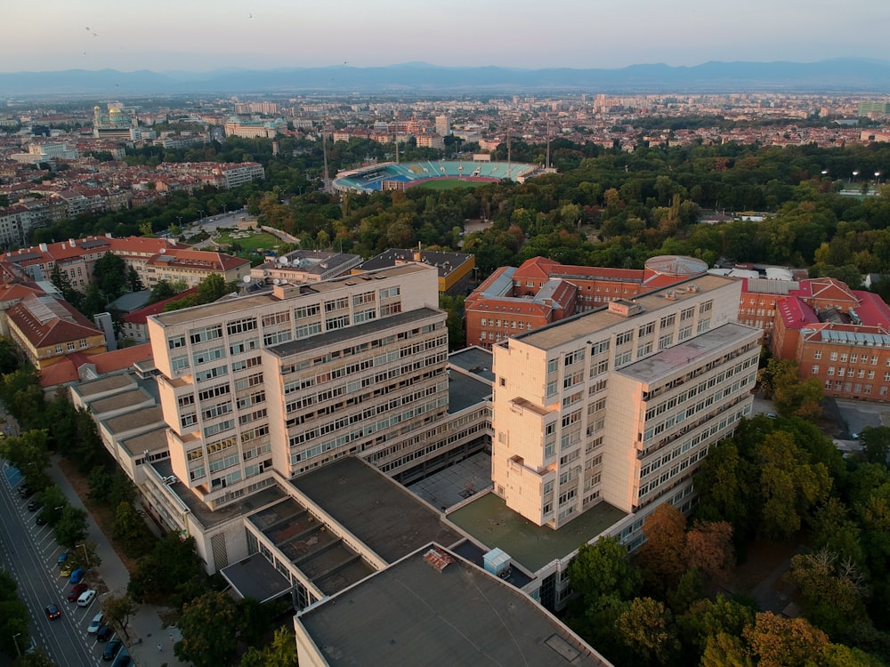 birds eye photography of building structures