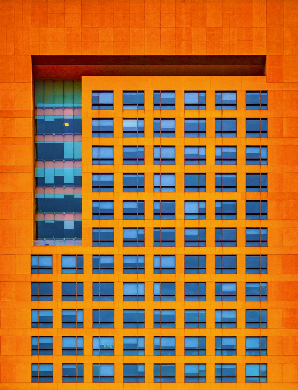 blue and orange building