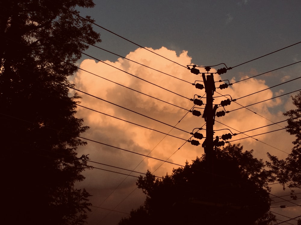 white and orange clouds