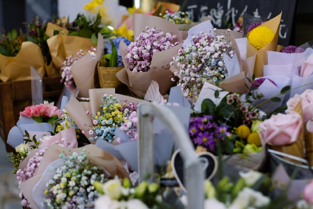 assorted-color flowes