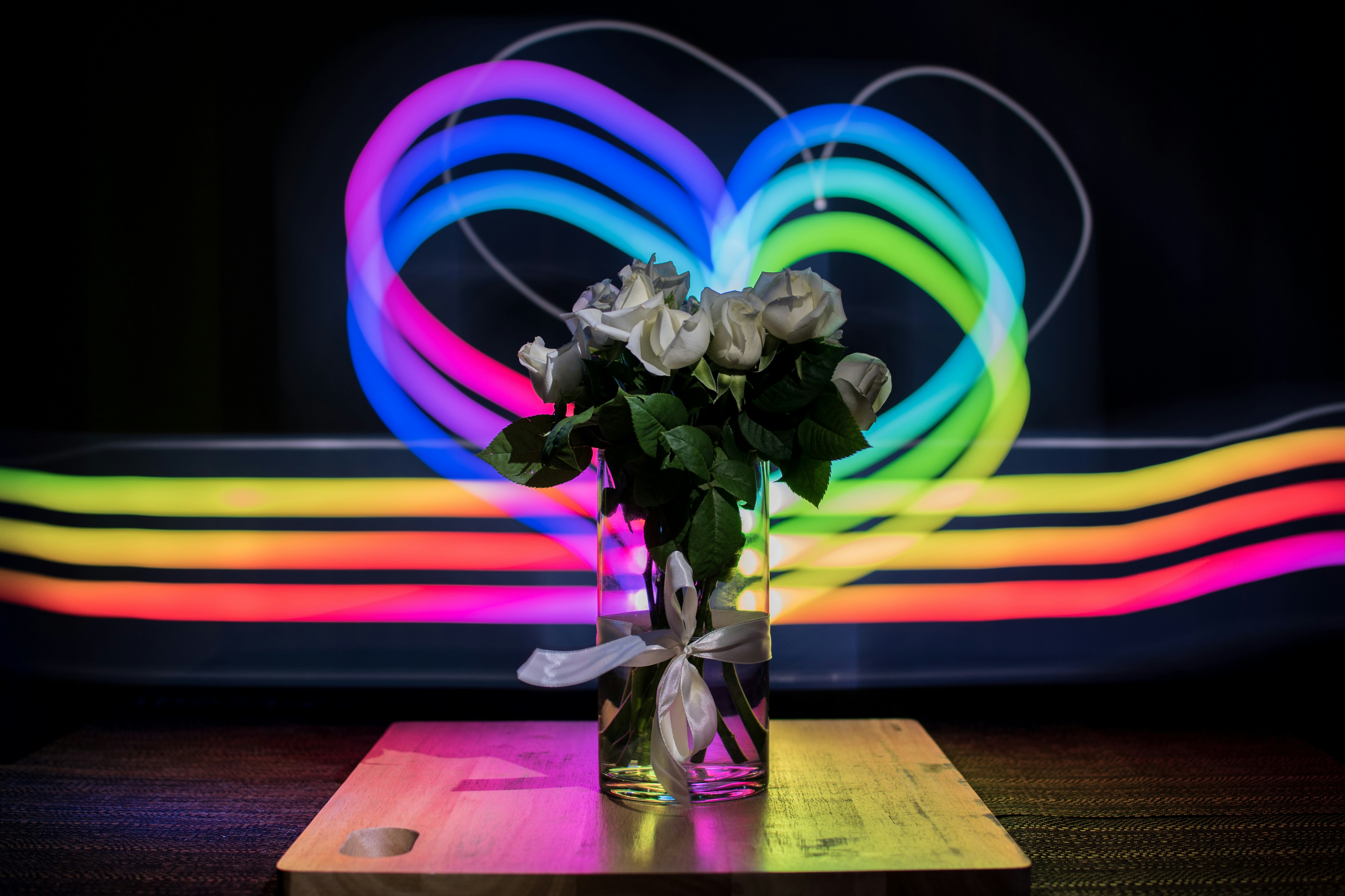 white rose flower arrangement