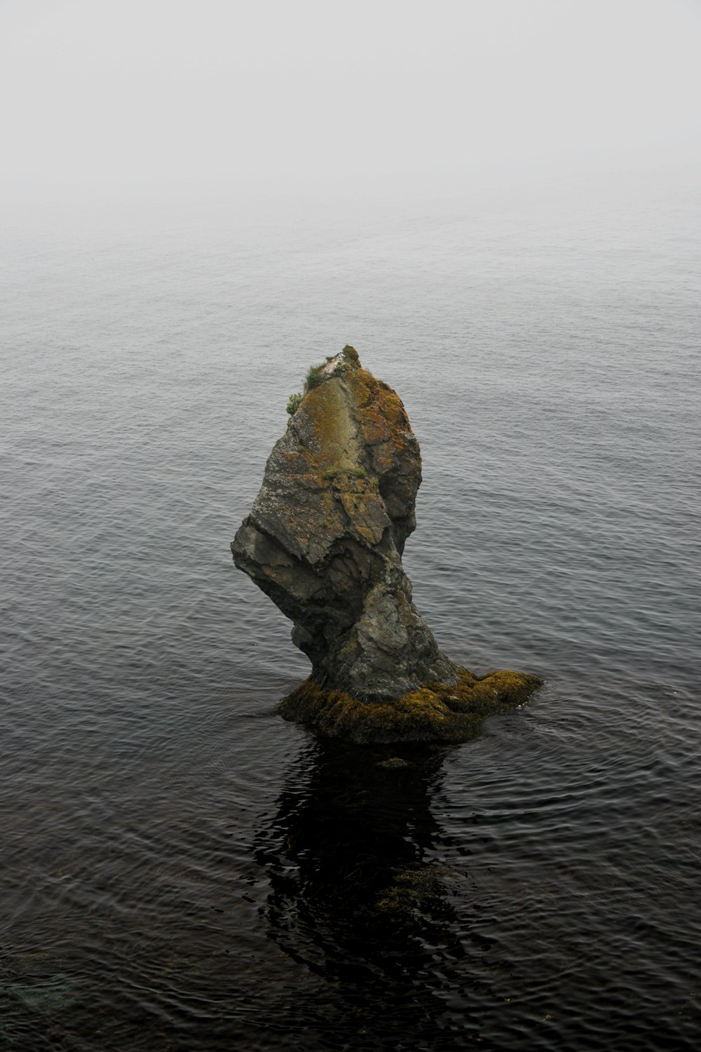 brown rock formation on body of water