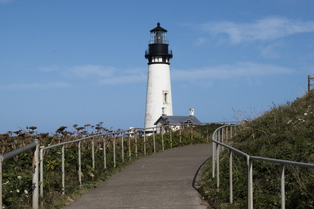 white and black lighthouse