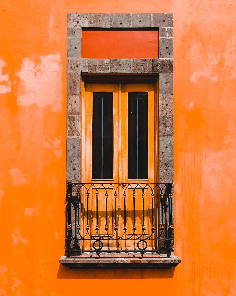 brown wooden terrace door