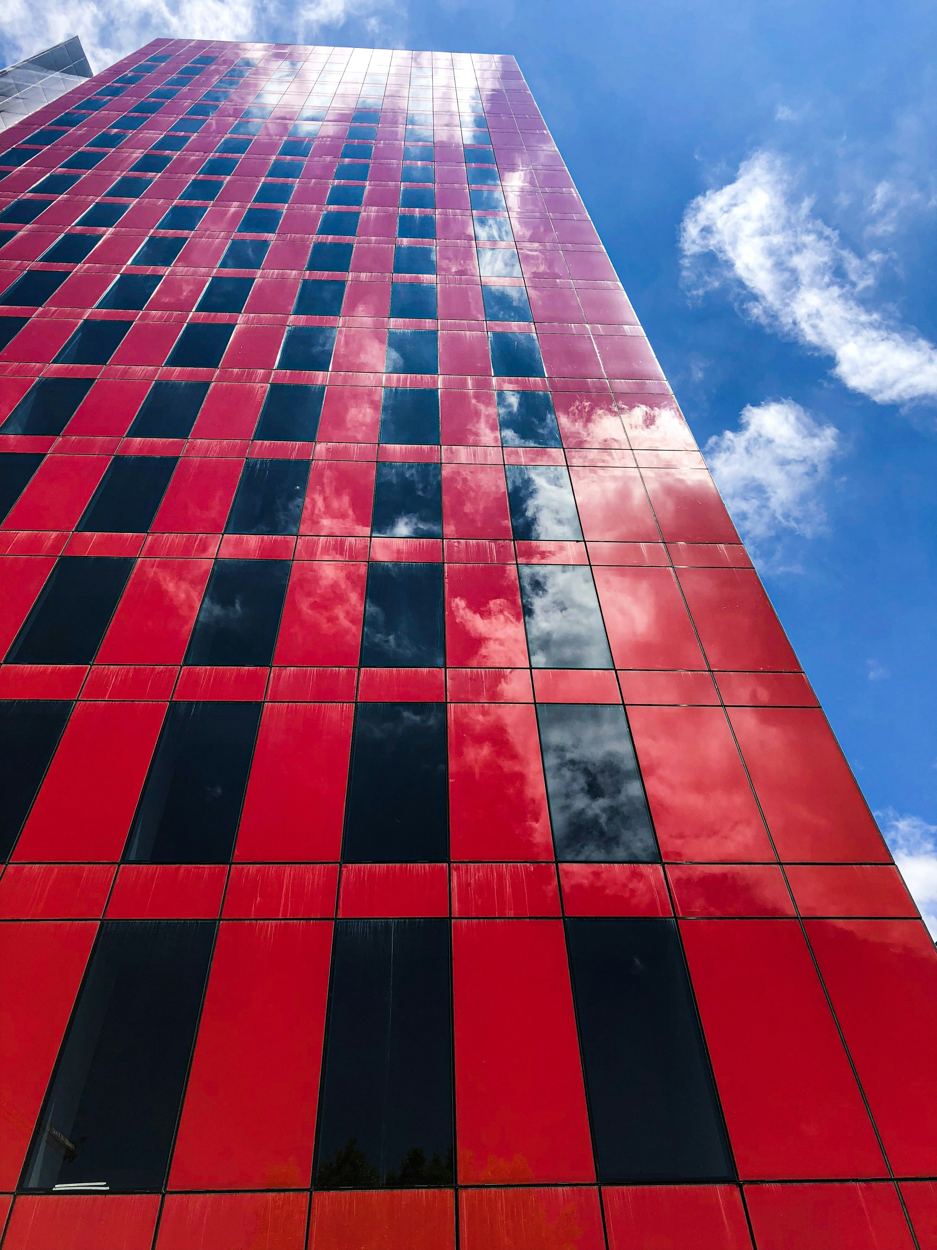 red concrete high-rise building