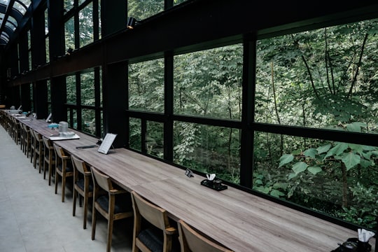 clear glass window in Hakone Japan