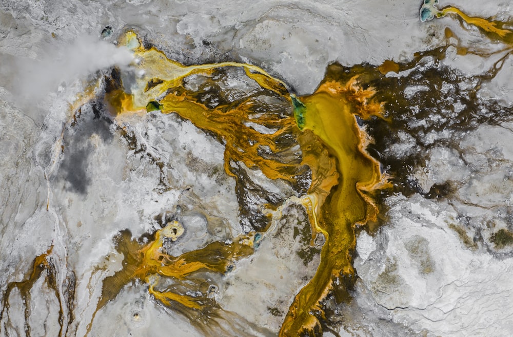 Yellow And Gray Abstract Painting Photo Free Nature Image On
