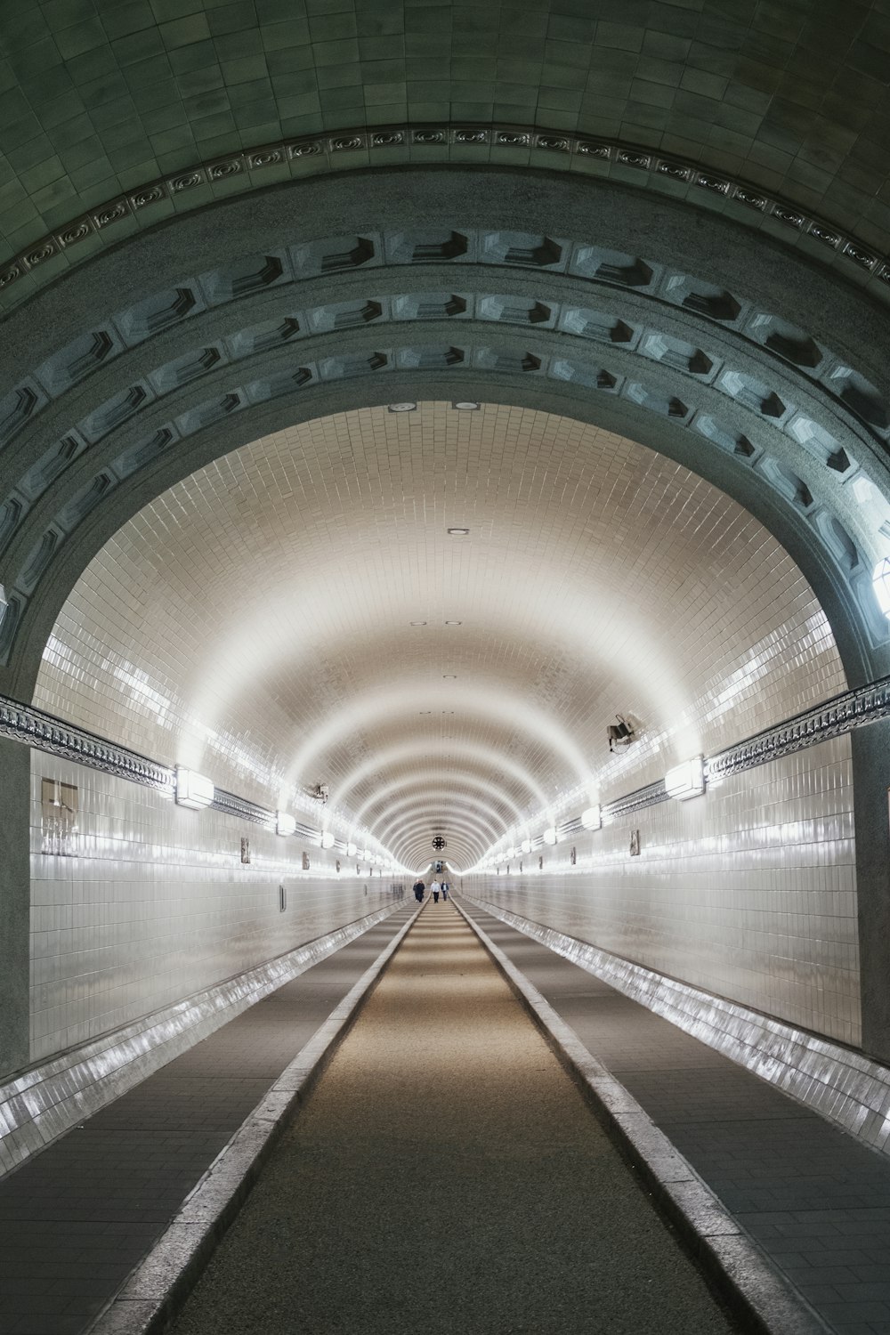 tunnel with turned on lights