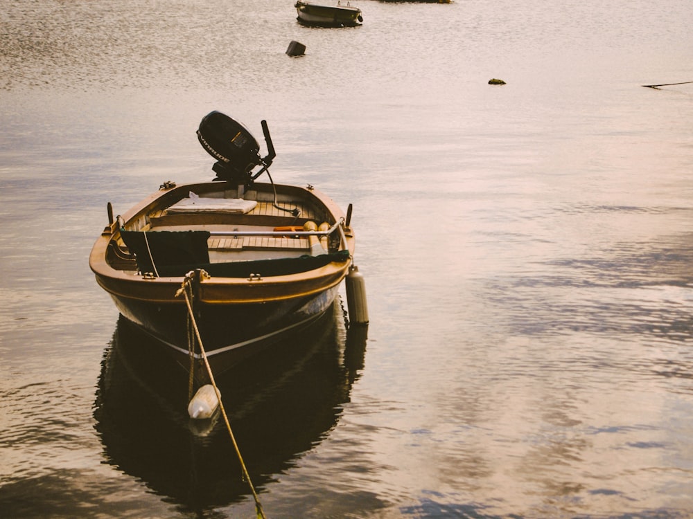 brown canoe