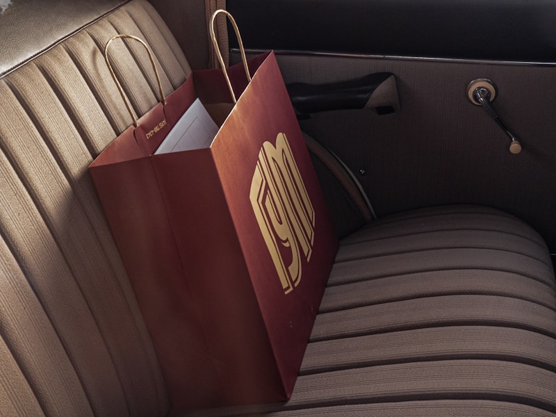 Designer shopping bag close-up