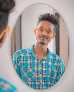 men's blue shirt