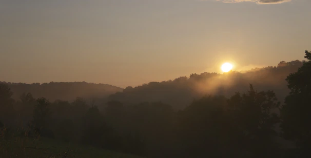 A warm sunrise over a peaceful landscape symbolizing hope and new beginnings.
