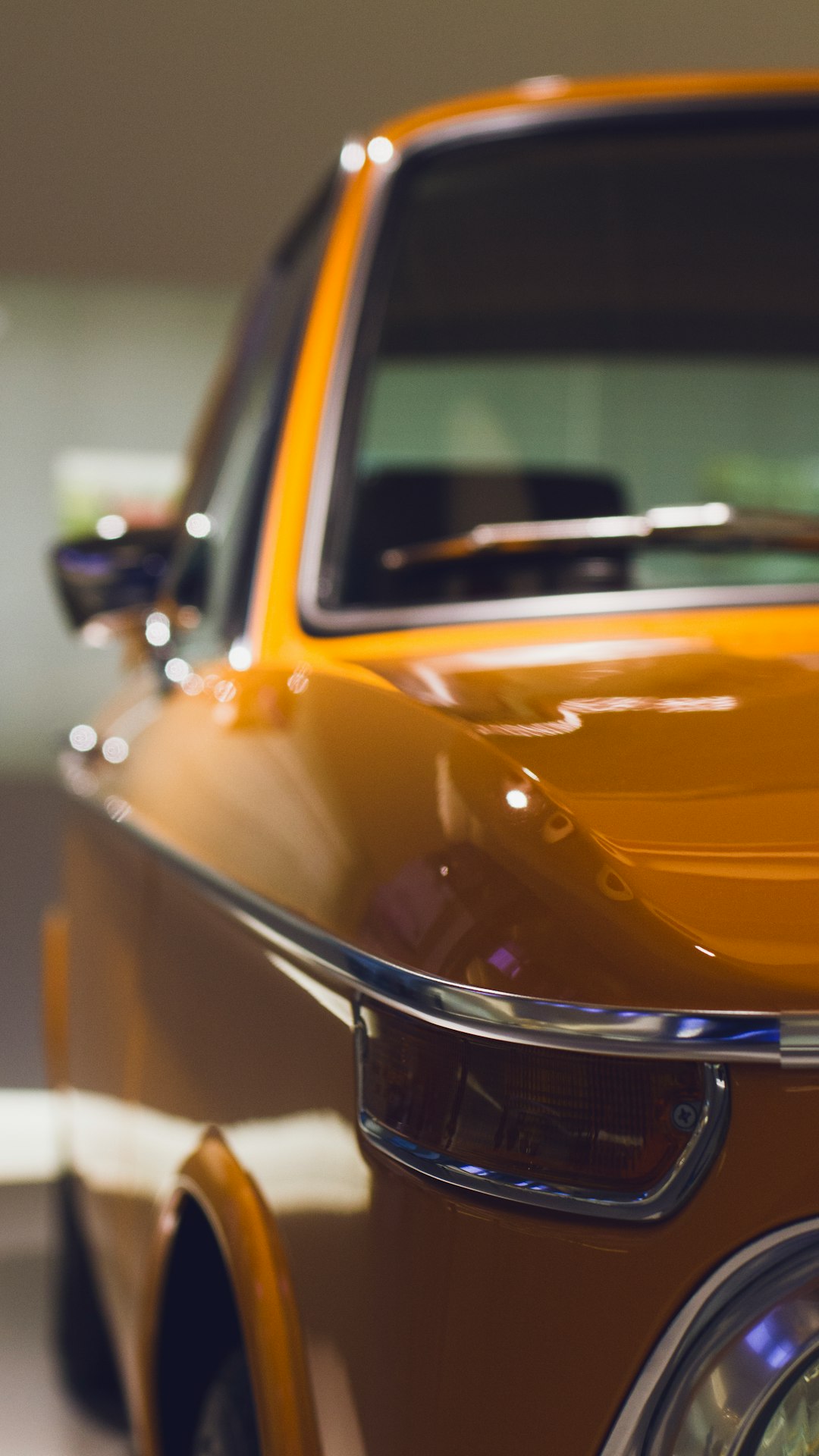 orange car showing taillight