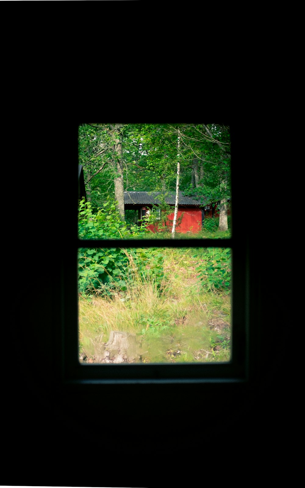 red and black house