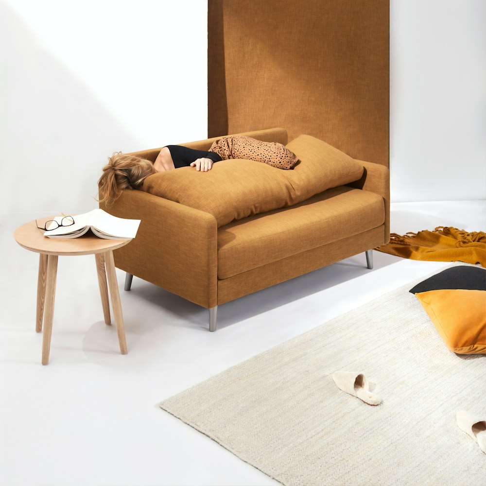 brown leather sofa