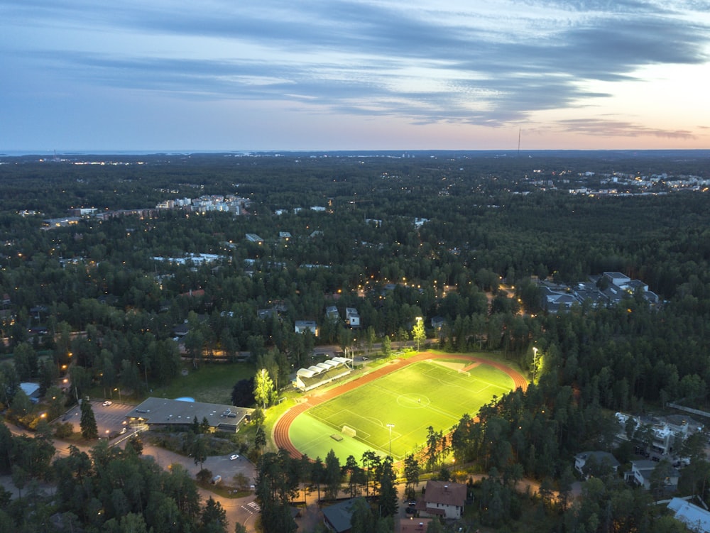 aerial photography of field