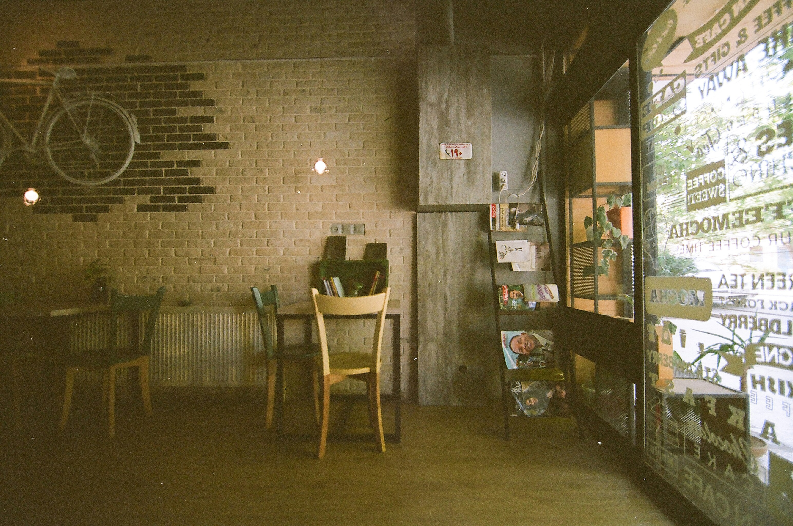 brown wooden chair near wooden rack