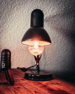 black table lamp