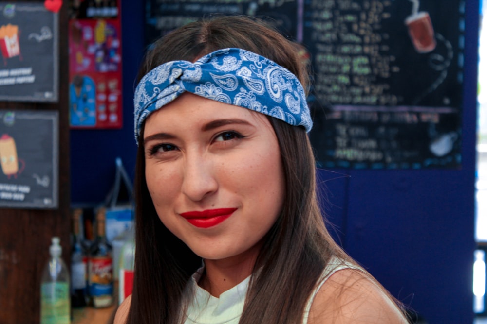 woman wearing bandana