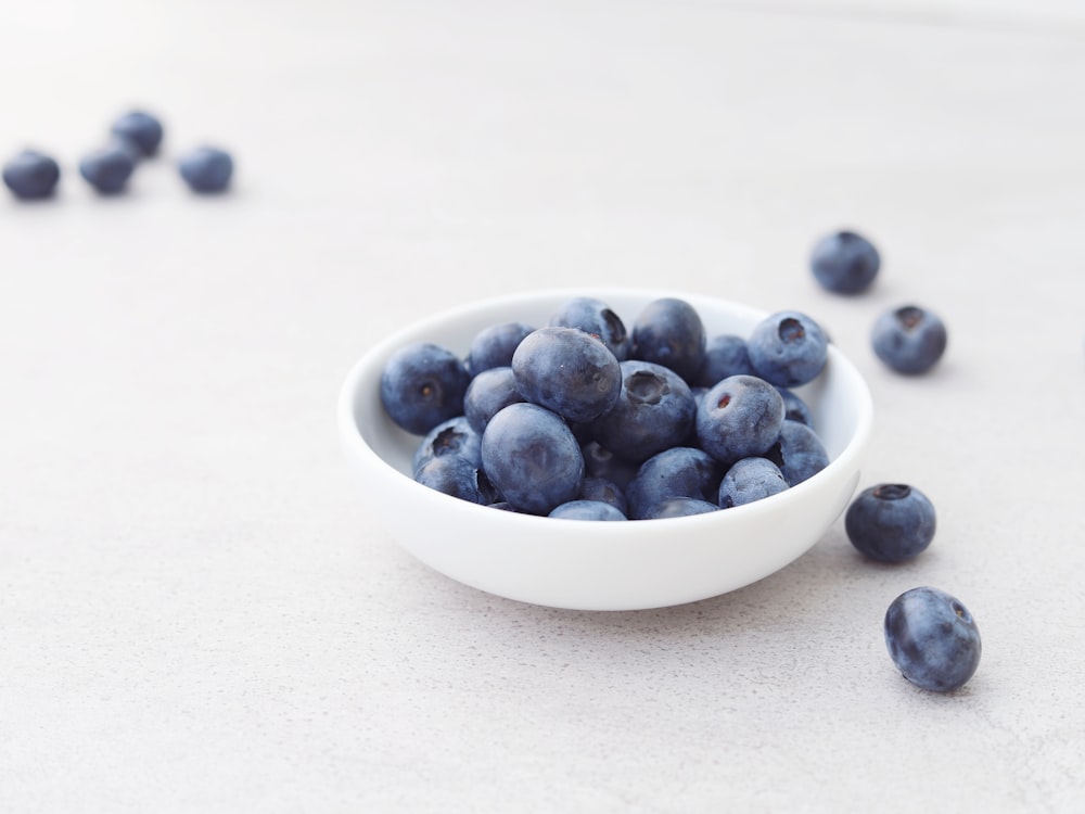 blueberries on bowl