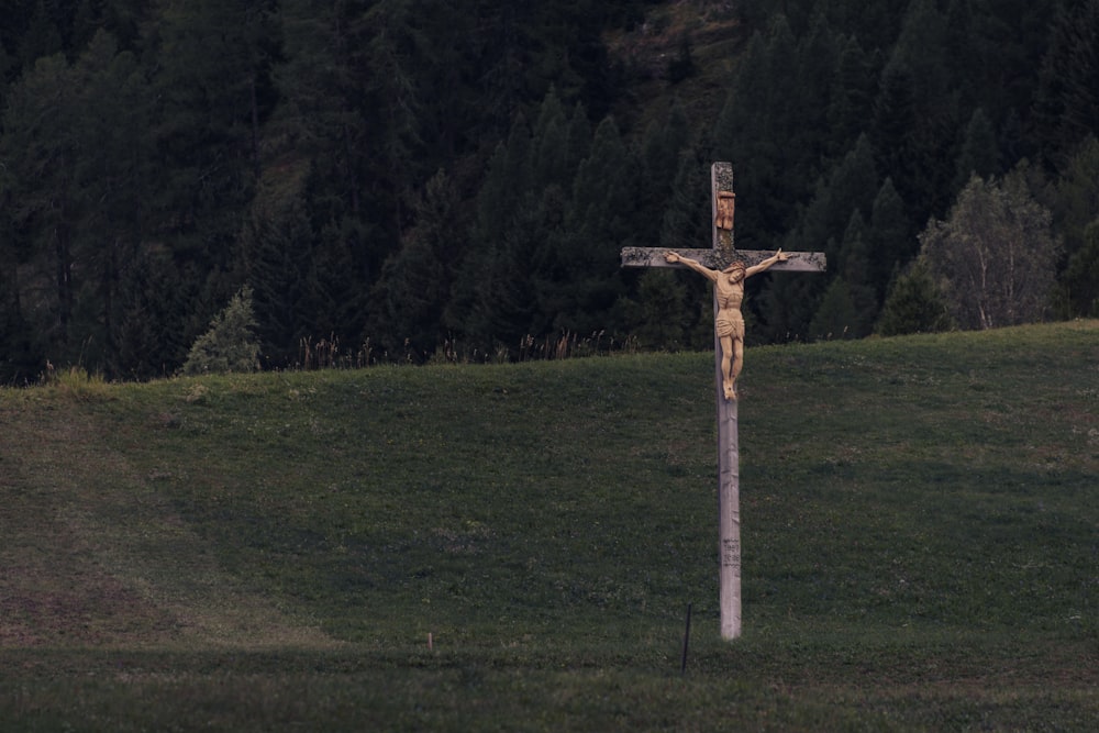 cross in open field