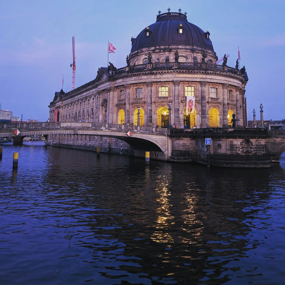 building beside river