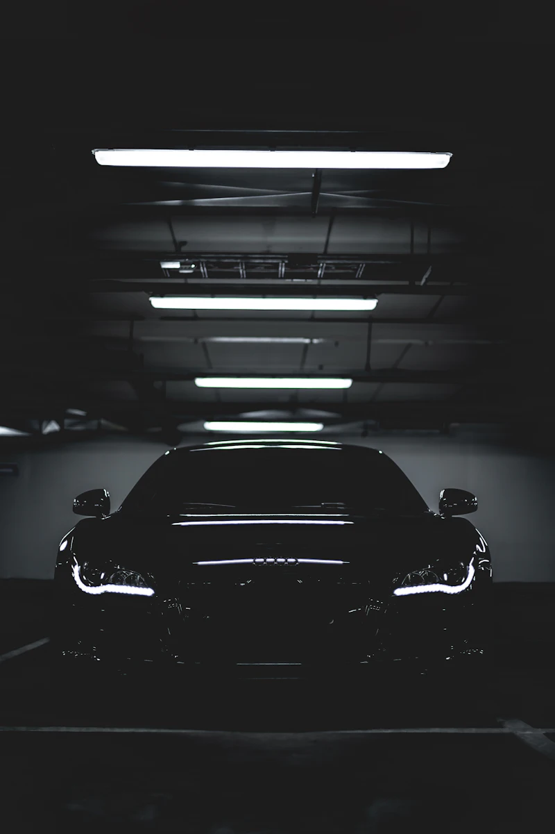 Glossy black car with ceramic coating