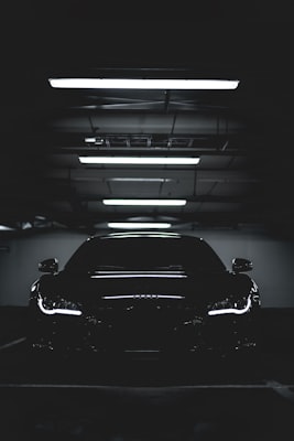 Detailed black car finish