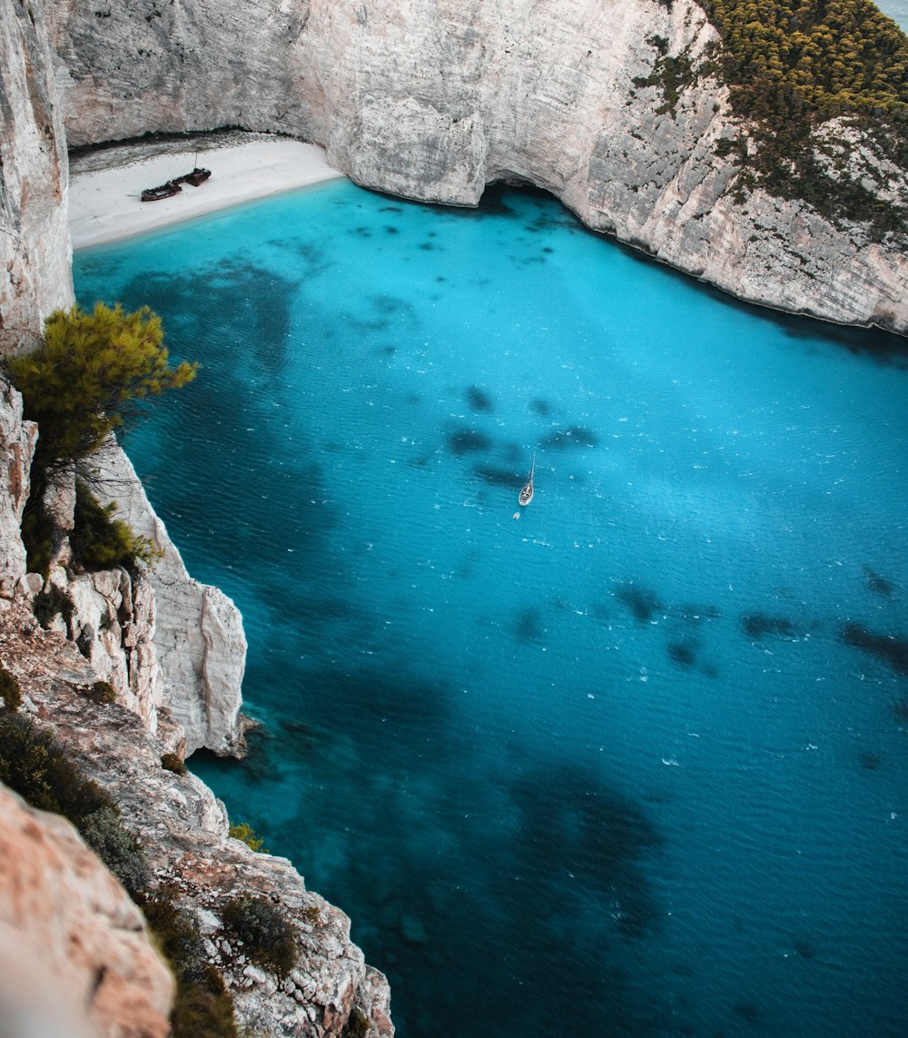 body of water between mountains