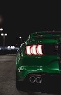 green Ford Mustang coupe