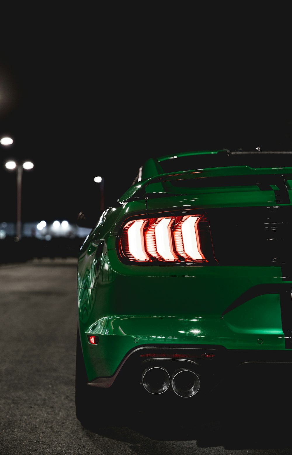 green Ford Mustang coupe