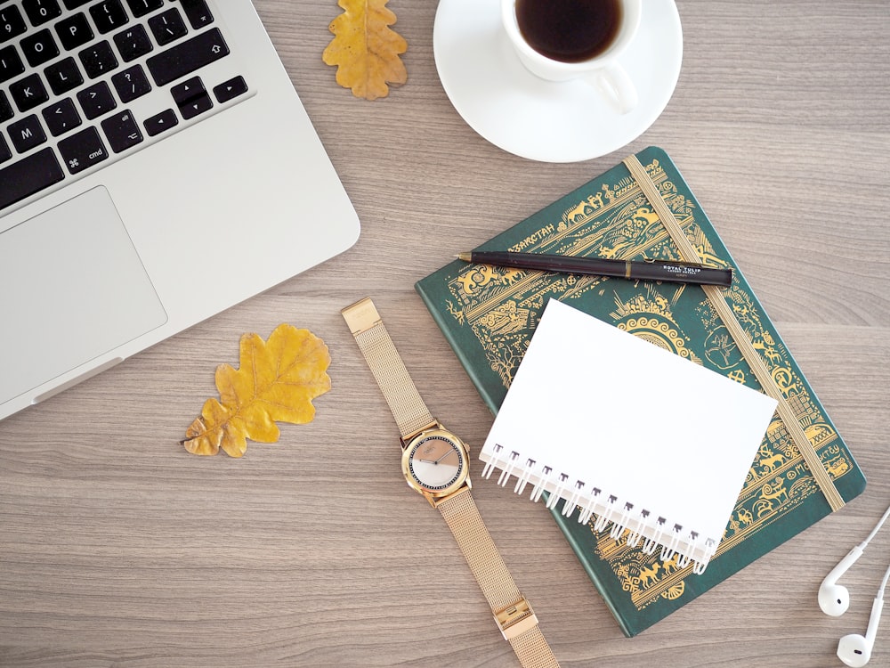 white spiral notebook