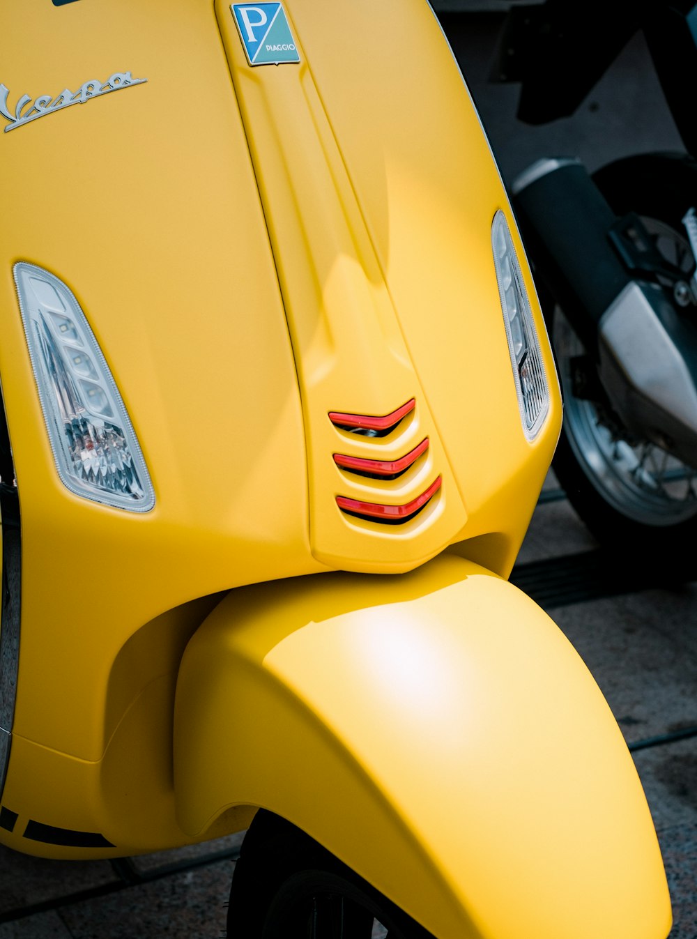 yellow motor scooter