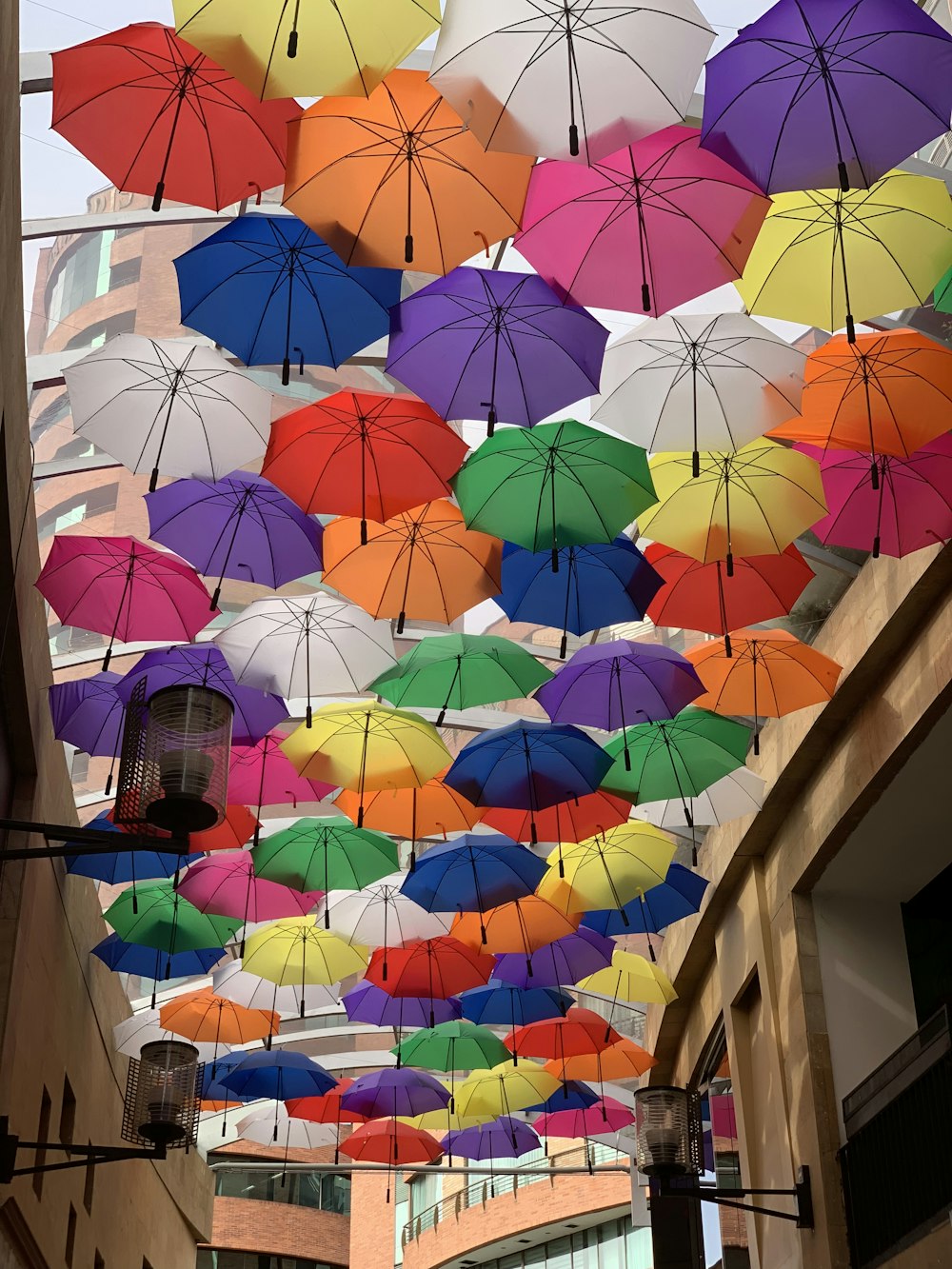 assorted-color umbrellas