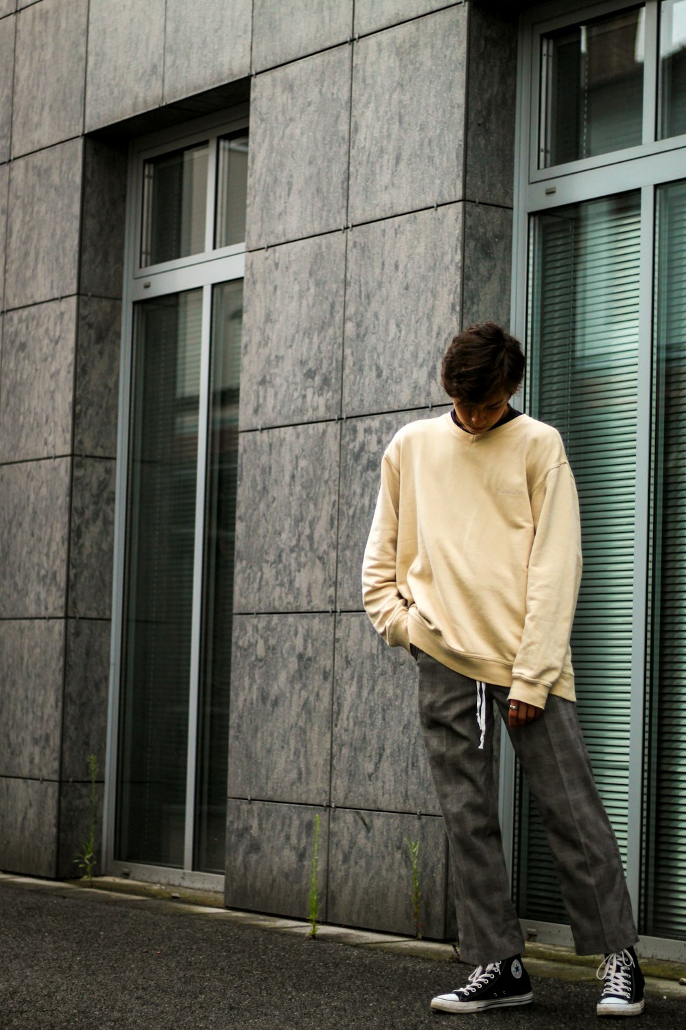 men's yellow sweatshirt