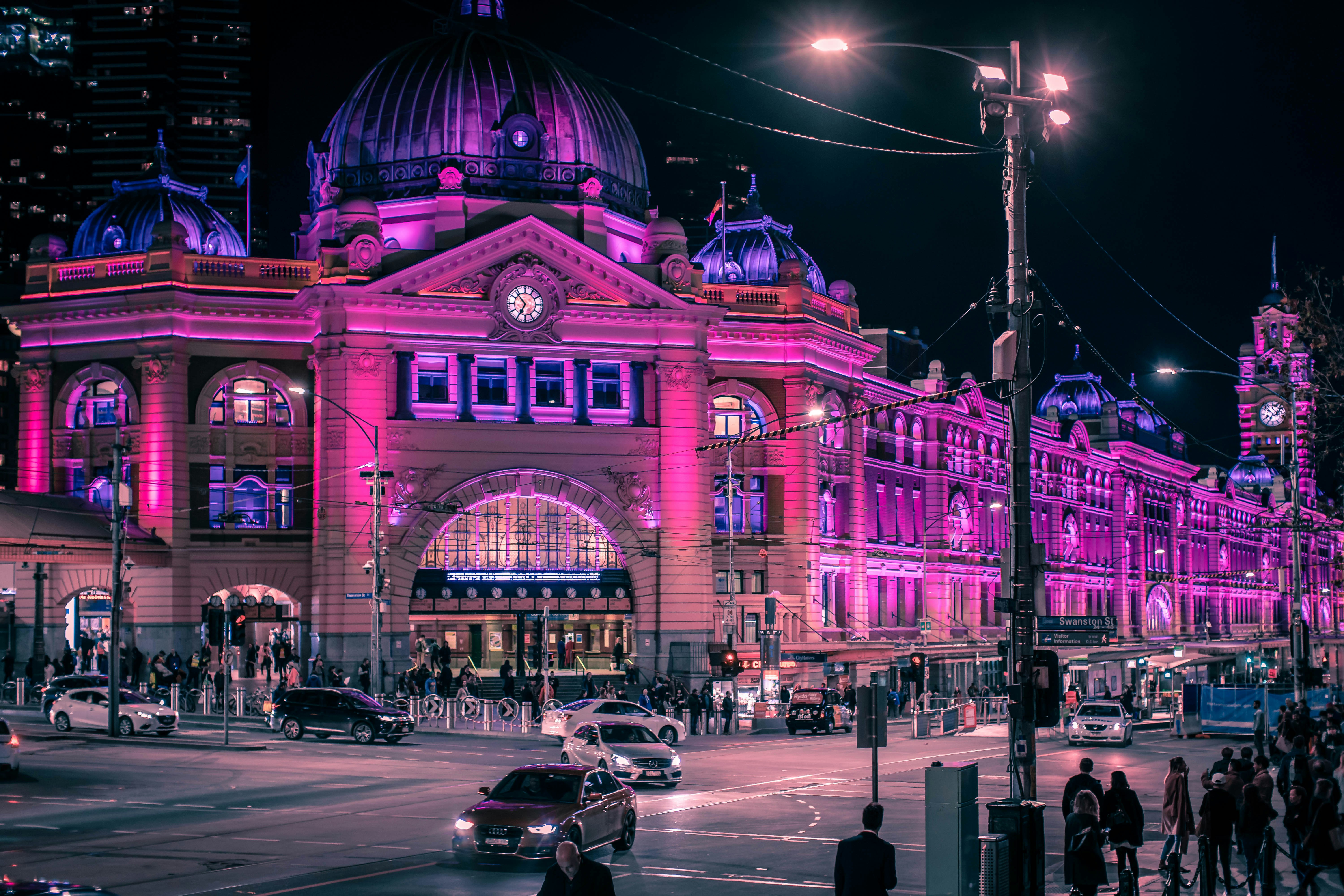 a large building with a lot of lights on it