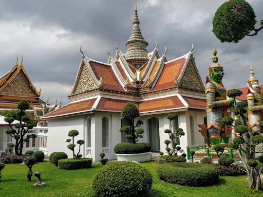 white and red concrete house in Wat Arun Ratchawararam Ratchawaramahawihan Thailand