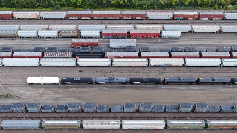 aerial view of container vans