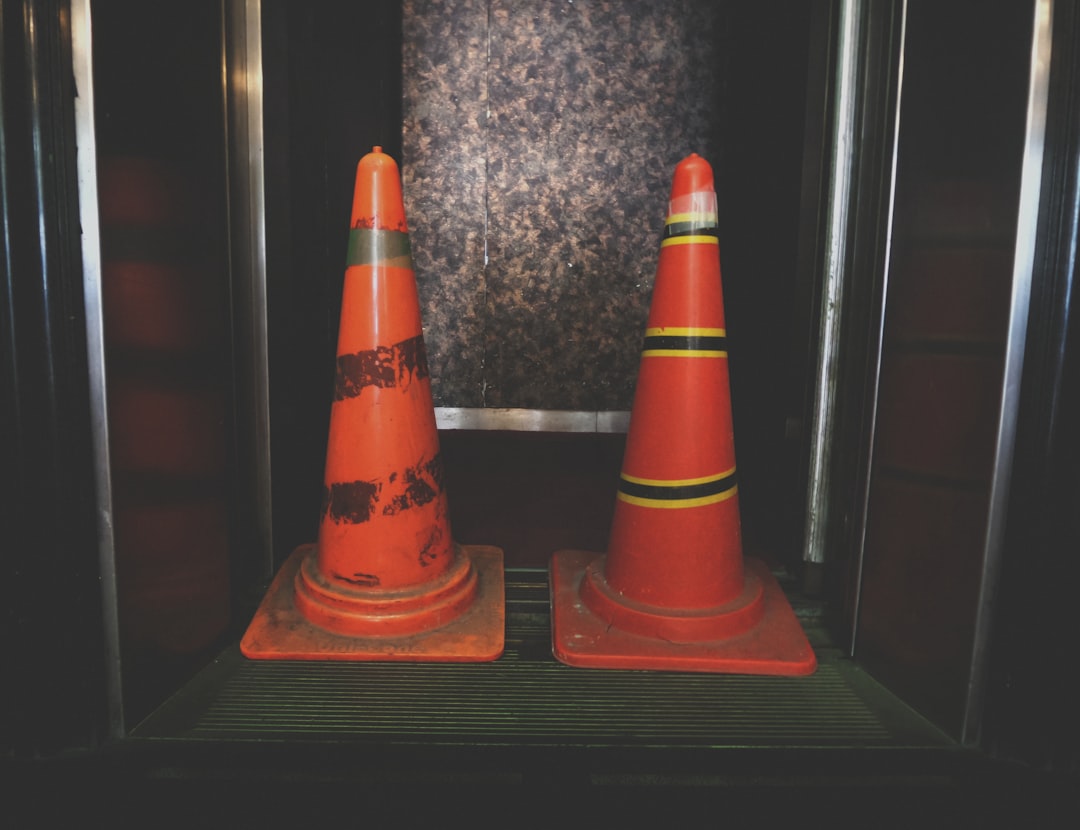 two orange traffic cones
