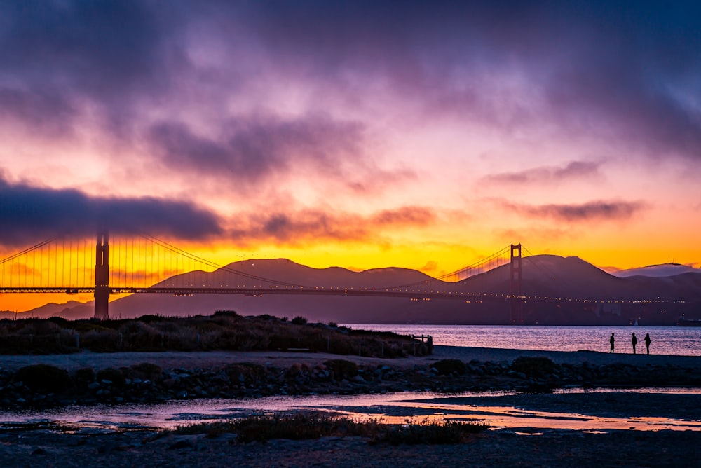 Golden Gate bridge photo during sunset